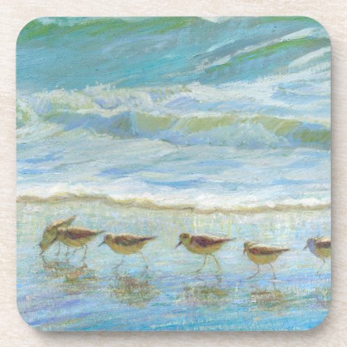 Shorebirds A Day at the Beach Beverage Coaster