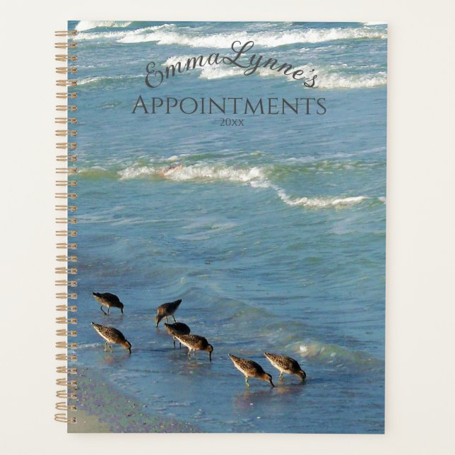 Shorebirds Ocean Waves Scenic Photo Planner (Front)