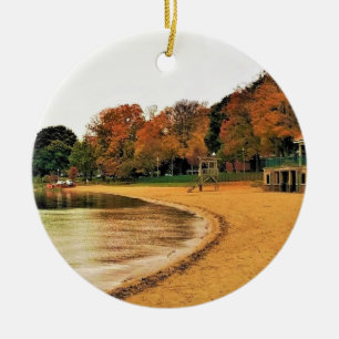 Shorefront of Lake Geneva, Wisconsin Ceramic Ornament