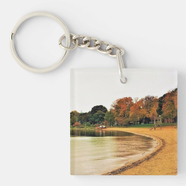 Shorefront of Lake Geneva, Wisconsin Keychain (Front)