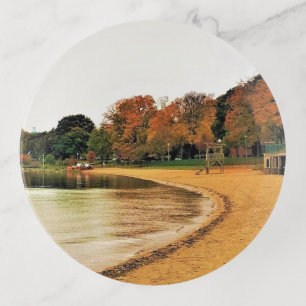 Shorefront of Lake Geneva, Wisconsin Trinket Tray