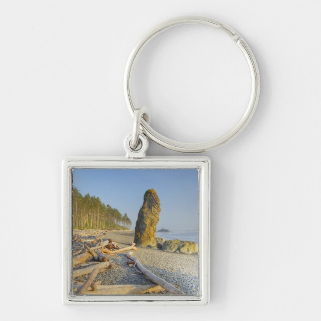 Shoreline and Seastacks, Ruby Beach, Olympic Keychain (Front)