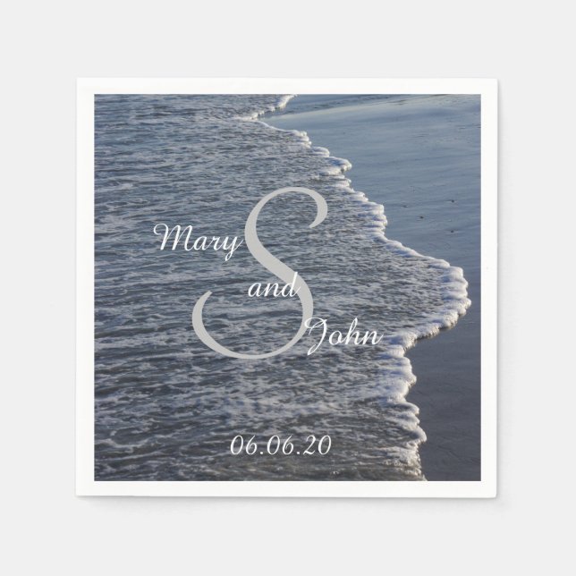 Shoreline Beauty Wedding Napkins (Front)