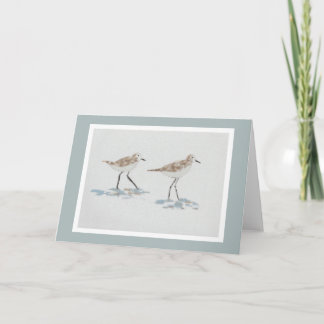 Shoreline Birds Illustration Card with Gray Green