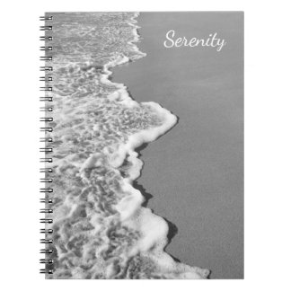 Shoreline in Black & White Spiral Photo Notebook