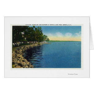 Shoreline, Pavilion, and Swimmers Cards