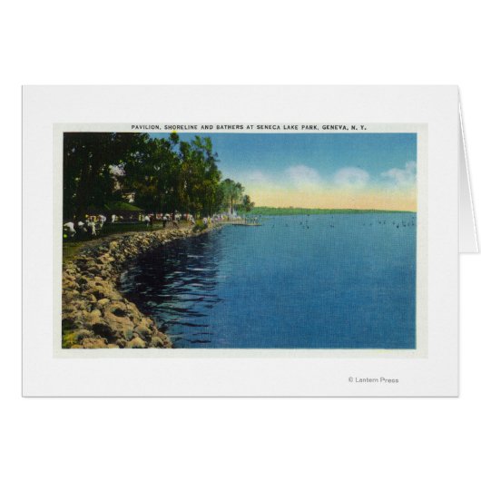 Shoreline, Pavilion, and Swimmers Cards (Front Horizontal)