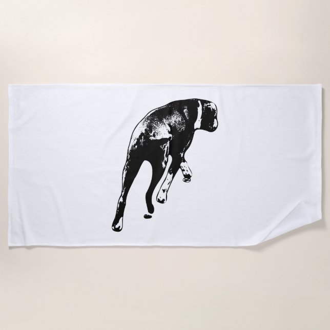 Shoreline Stride – Inked Momentum Beach Towel (Front)