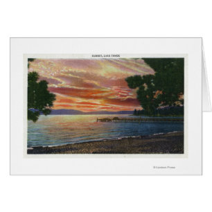 Shoreline Sunset View with Pier Cards