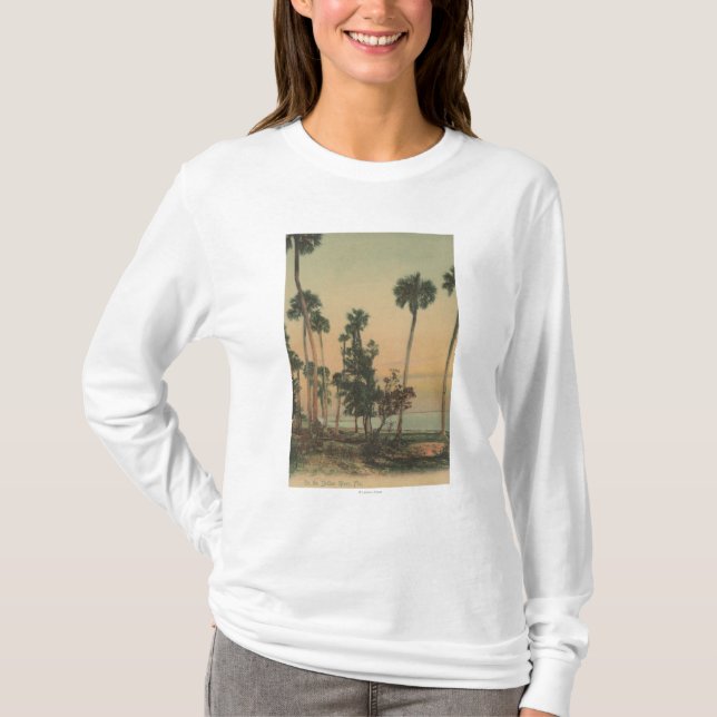 Shoreline view of Indian River with Palm Trees T-Shirt (Front)
