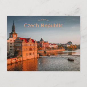 Shoreline View of Prague Czech Republic Postcard