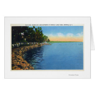 Shoreline View of Seneca Lake Park Pavilion Cards
