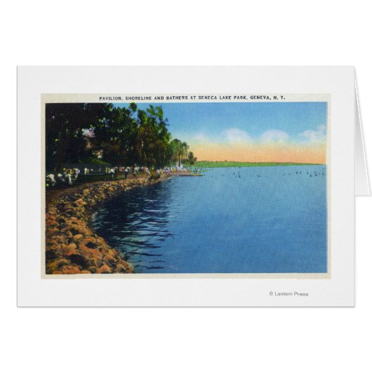 Shoreline View of Seneca Lake Park Pavilion Cards (Front Horizontal)