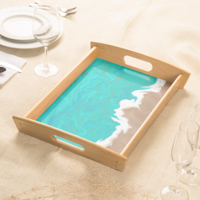 Shores of Paradise Caribbean Beach Serving Tray (Front)