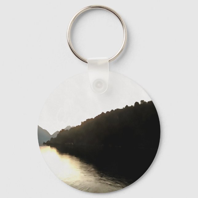 Shores Of Shadows Landscape Art Keychain (Front)