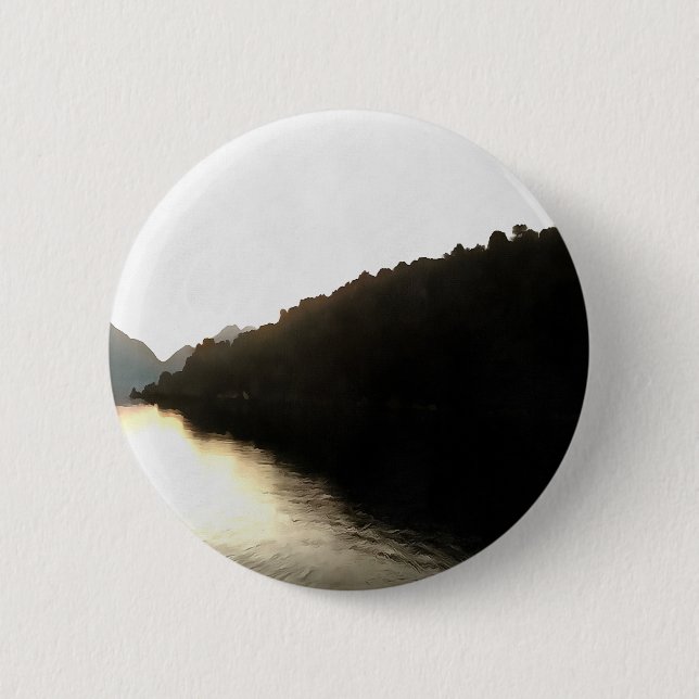 Shores Of Shadows Landscape Art Pinback Button (Front)