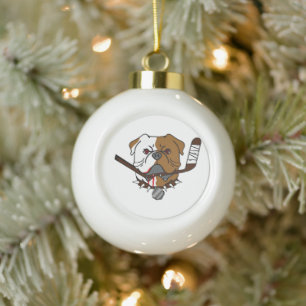 SHORESY Sudbury Bulldogs Ceramic Ball Christmas Ornament