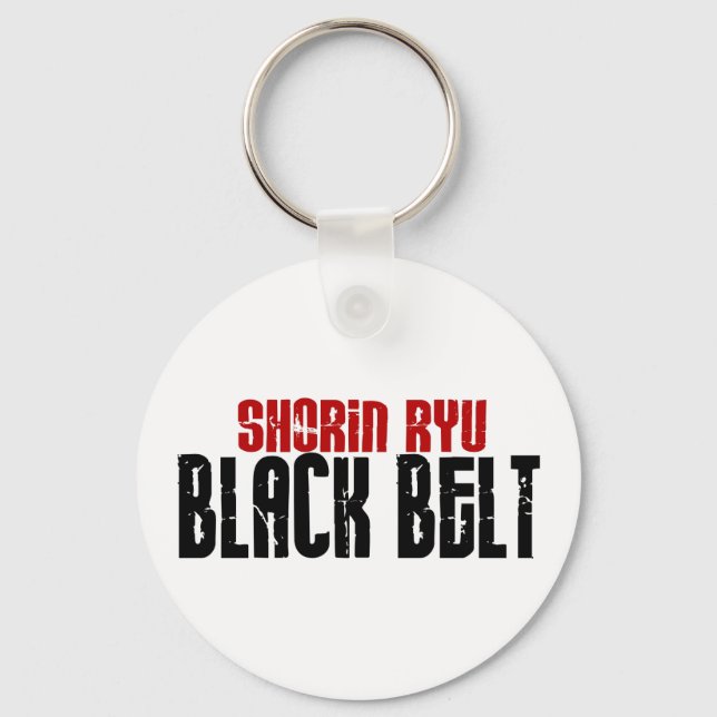 Shorin Ryu Black Belt Karate Keychain (Front)