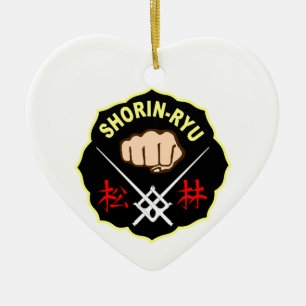 SHORIN RYU KARATE PATCH SYMBOL KANJI CERAMIC ORNAMENT