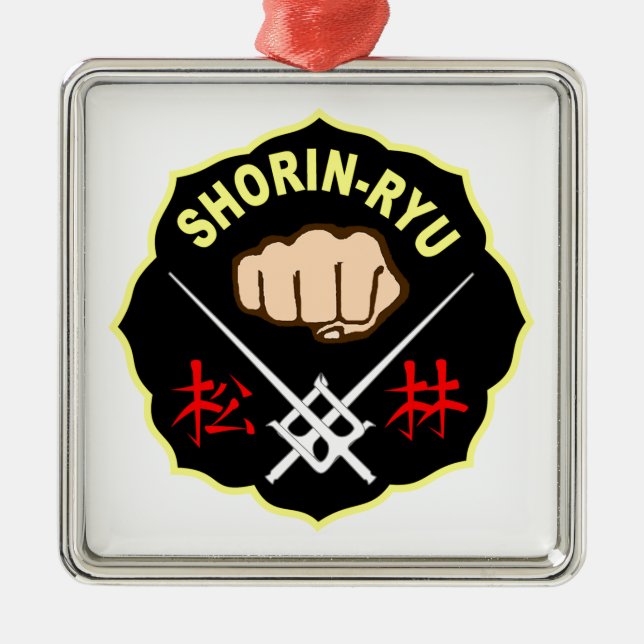 SHORIN RYU KARATE PATCH SYMBOL KANJI METAL ORNAMENT (Front)