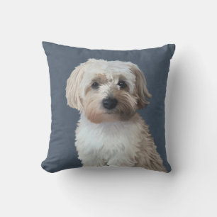 Shorkie dog pet portrait throw pillow
