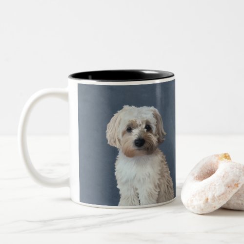 Shorkie dog pet portrait Two_Tone coffee mug
