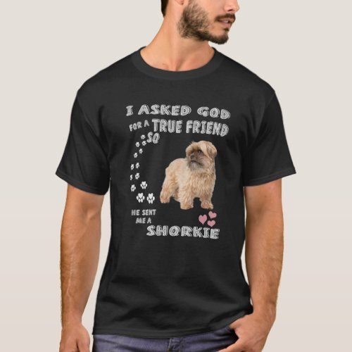 Shorkie Tzu Dog Mom Yorkie Tzu Dad Costume Cute T_Shirt