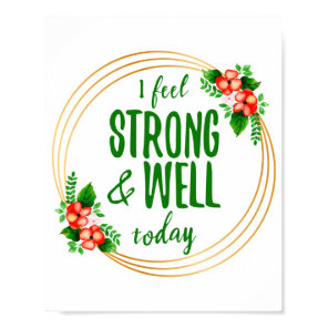 short affirmations about strength and wellness poster
