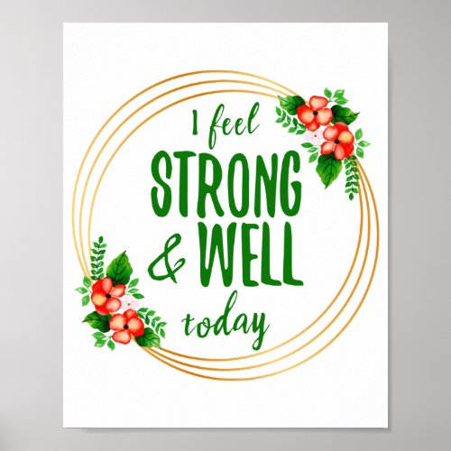 short affirmations about strength and wellness poster