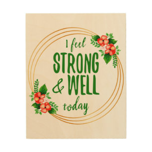 short affirmations about strength and wellness wood wall art