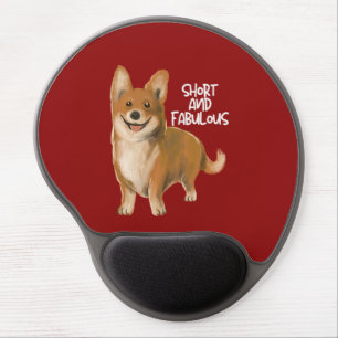 'Short And Fabulous' Vibrant Red Cheerful Corgi Gel Mouse Pad