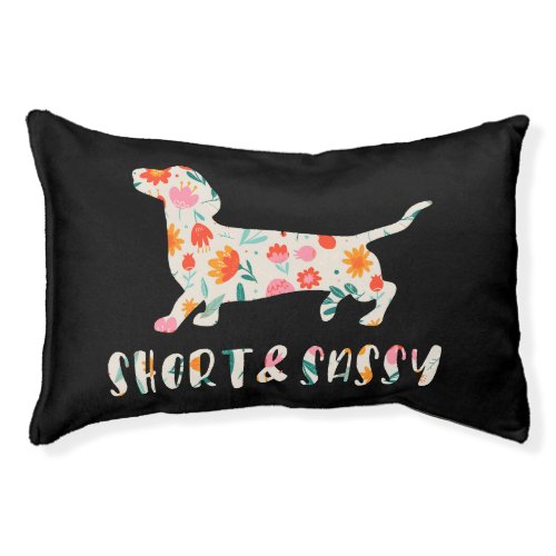 Short and Sassy Dachshund floral dog Pet Bed