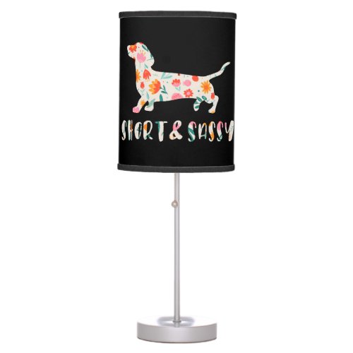 Short and Sassy Dachshund floral dog Table Lamp