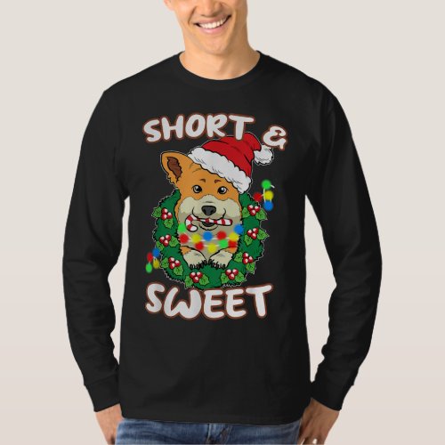 Short And Sweet Corgi Christmas Pajama Dog Puppy D T_Shirt