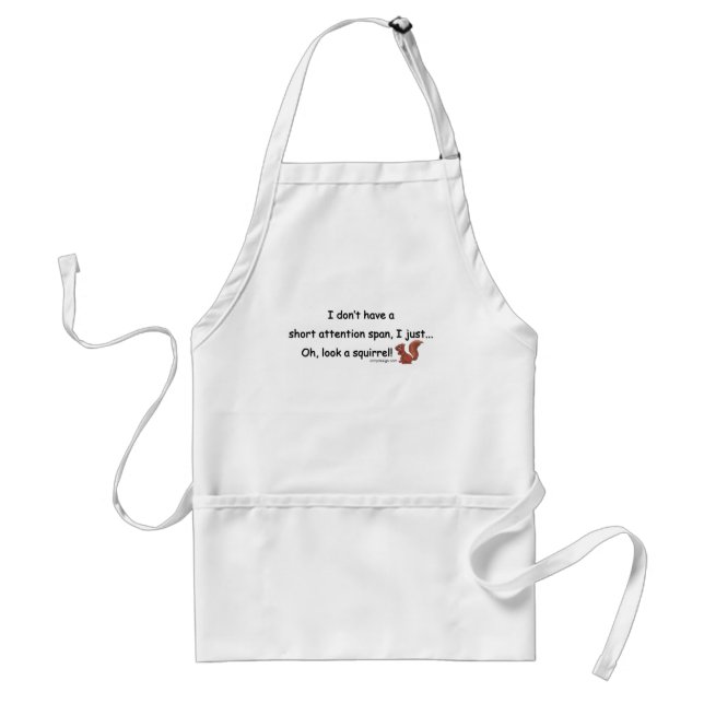 Short Attention Span Squirrel Adult Apron (Front)