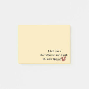 Short Attention Span Squirrel Beige Post-it Notes