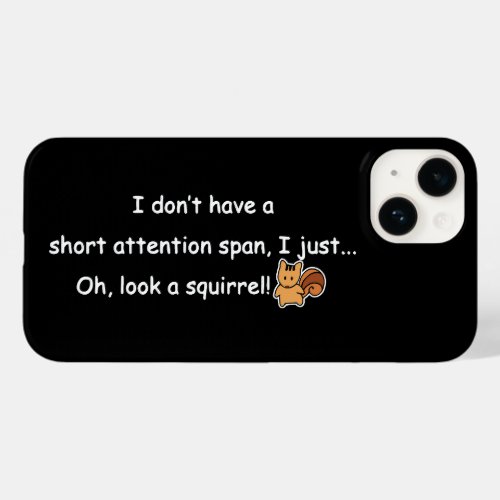 Short Attention Span Squirrel Black Case_Mate iPhone 14 Case
