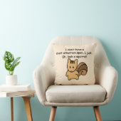 Short Attention Span Squirrel Brown Throw Pillow (Chair)