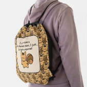 Short Attention Span Squirrel Design Drawstring Bag (Insitu)