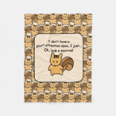Short Attention Span Squirrel Design Fleece Blanket (Front)