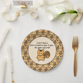 Short Attention Span Squirrel Design Paper Plates