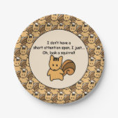 Short Attention Span Squirrel Design Paper Plates (Front)