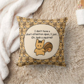 Short Attention Span Squirrel Design Throw Pillow (Blanket)