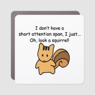 Short Attention Span Squirrel Funny Car Magnet