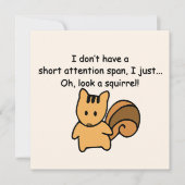 Short Attention Span Squirrel Funny Flat Card (Front)