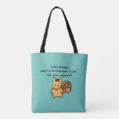 Short Attention Span Squirrel Funny Green Tote Bag (Back)