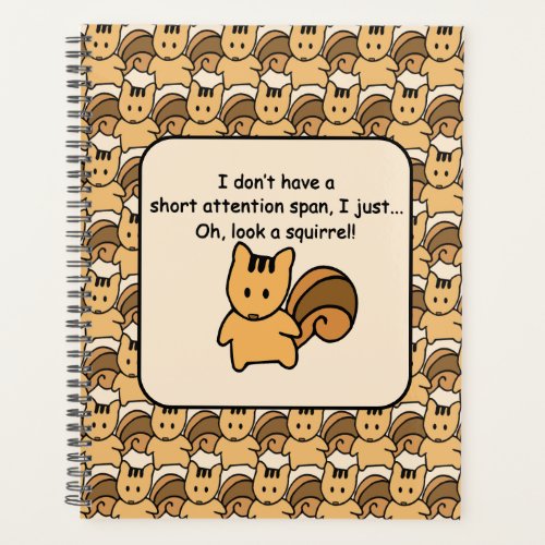 Short Attention Span Squirrel Funny Planner