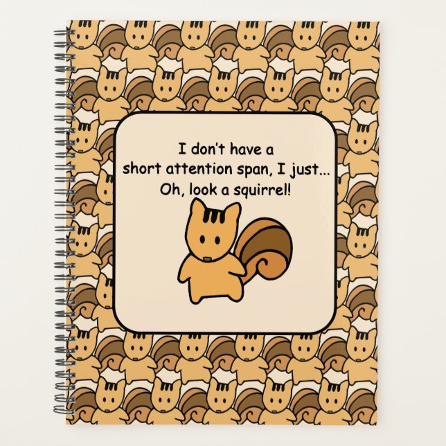 Short Attention Span Squirrel Funny Planner (Front)