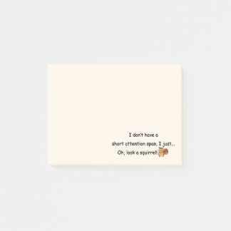 Short Attention Span Squirrel Funny Post-it Notes