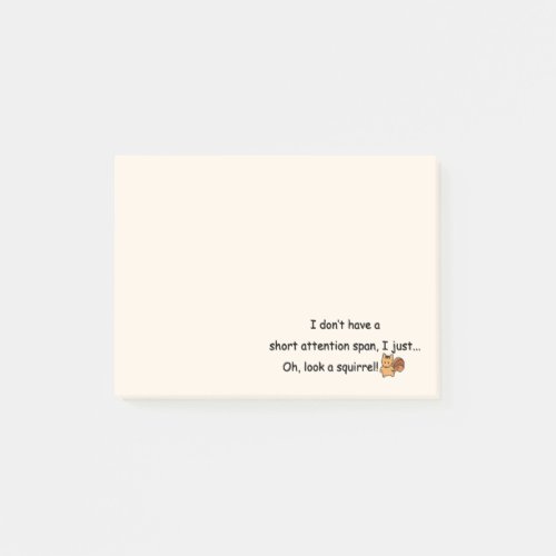 Short Attention Span Squirrel Funny Post_it Notes